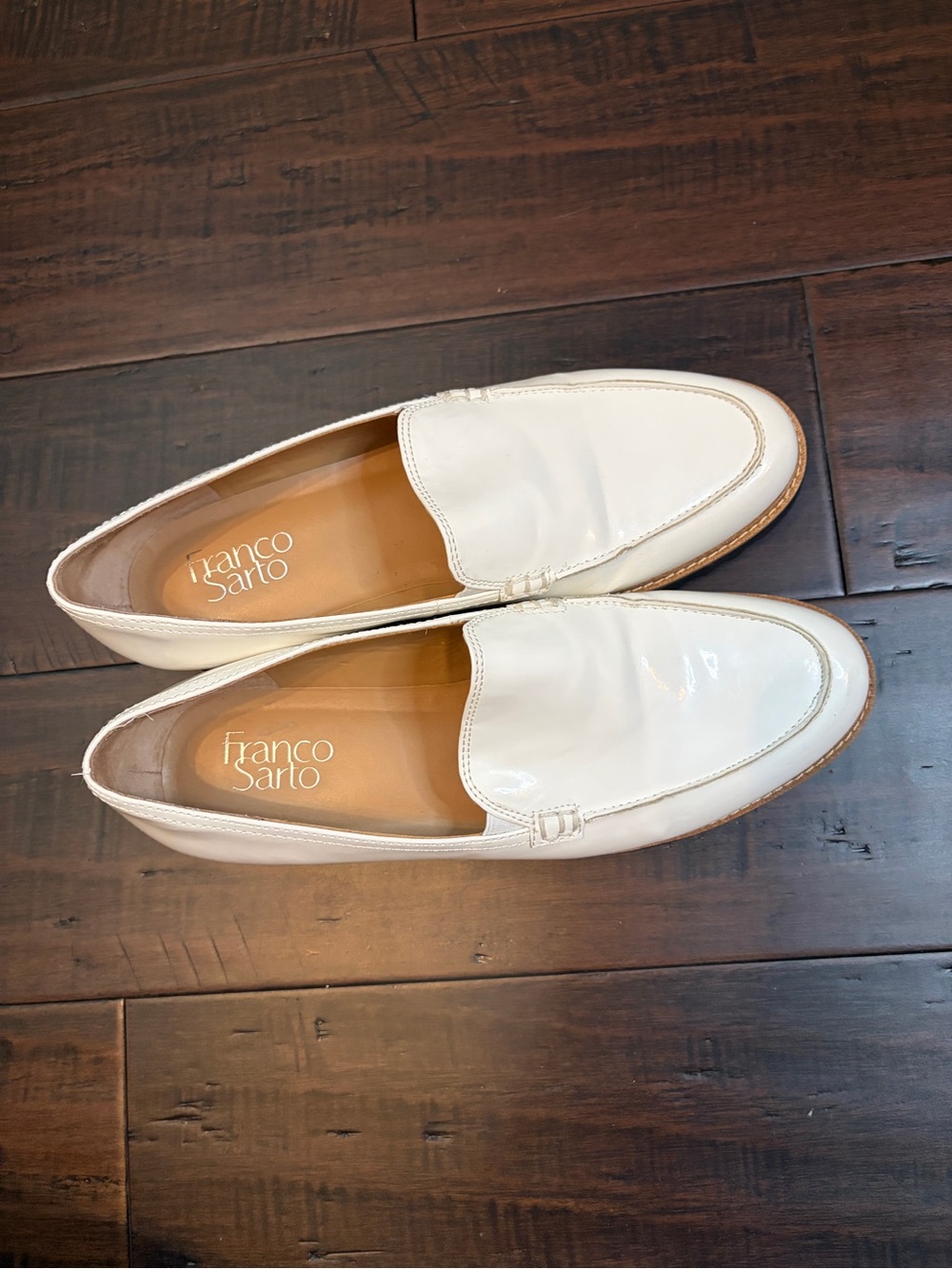 Franco Sarto White Leather Lug Sole Loafer preppy classic chic business casual - Picture 3 of 10